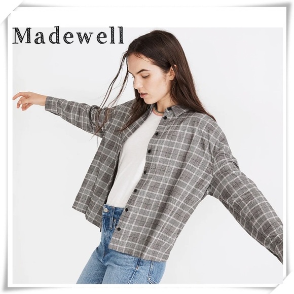 MADEWELL Plaid Westlake Shirt in Gray Menswear Plaid Size S Style #MA837 - Picture 1 of 7